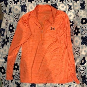 Orange Under Armour Heatgear Half Zip Up in Women’s XL